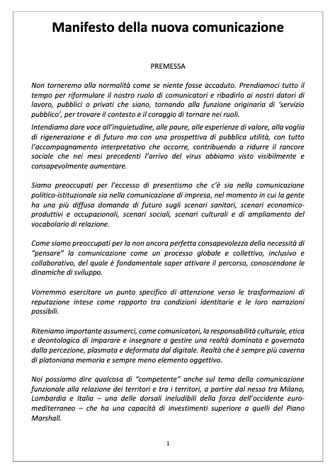 Manifesto della Nuova Comunicazione