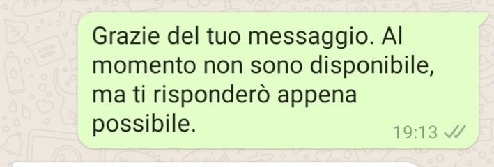 messaggio di assenza su whatsapp business